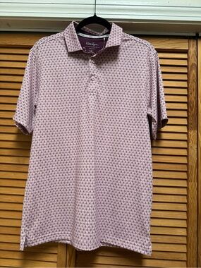 Walter Hagen Performance 11 Cocktail Print Golf Polo Shirt Men's Size S Preppy